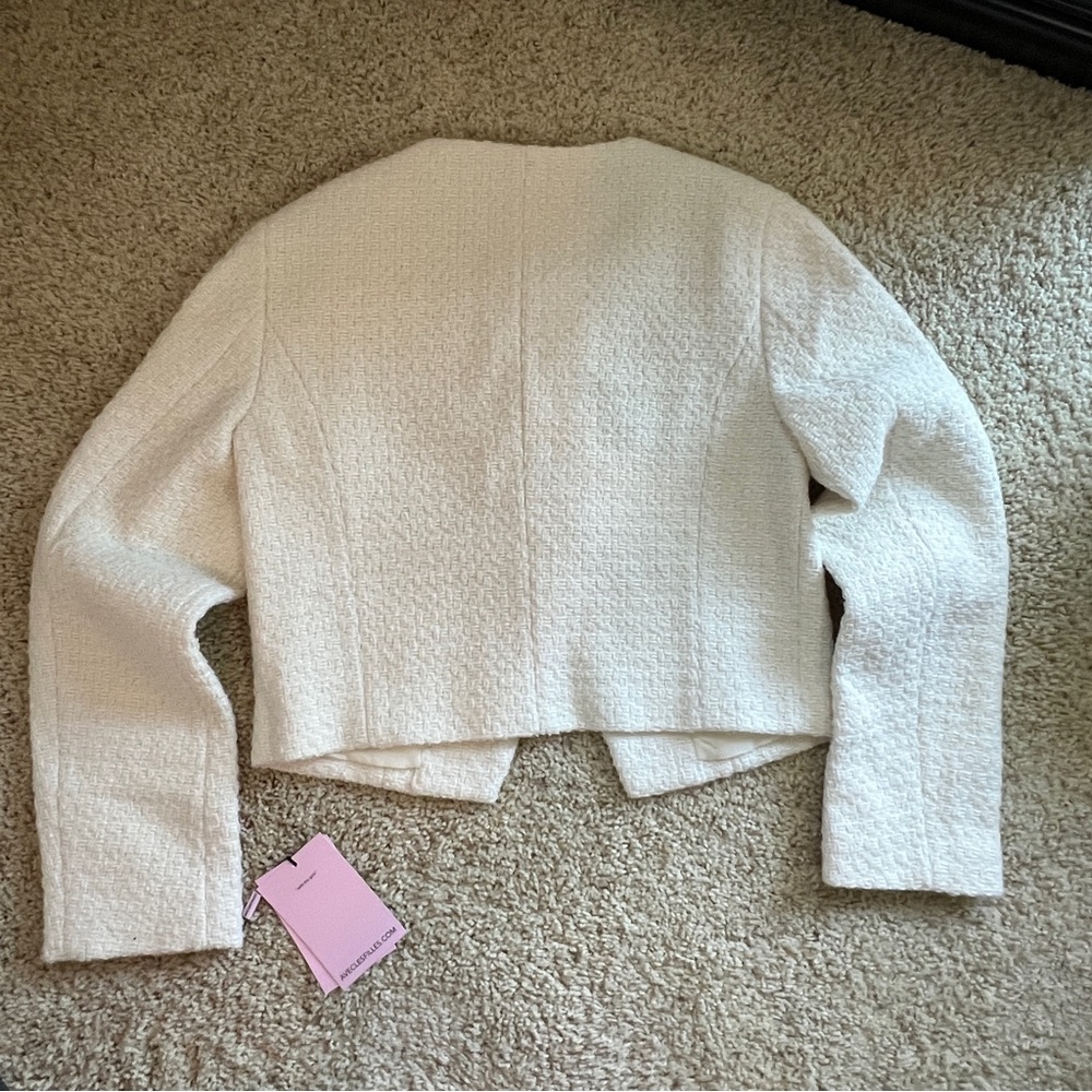 Avec Les Filles Ivory Cream Black Bow Cardigan Blazer NWT - Picture 16 of 16
